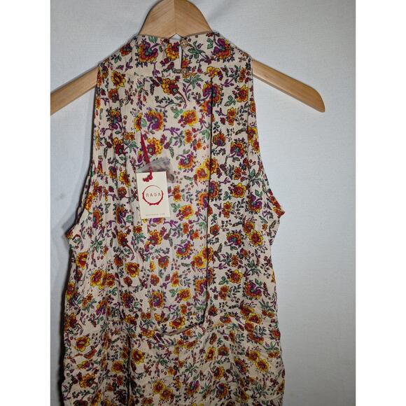 RAGA Women's Myrna Floral Open Back Romper Sz Small Sleeveless Ditsy Floral - Picture 6 of 8
